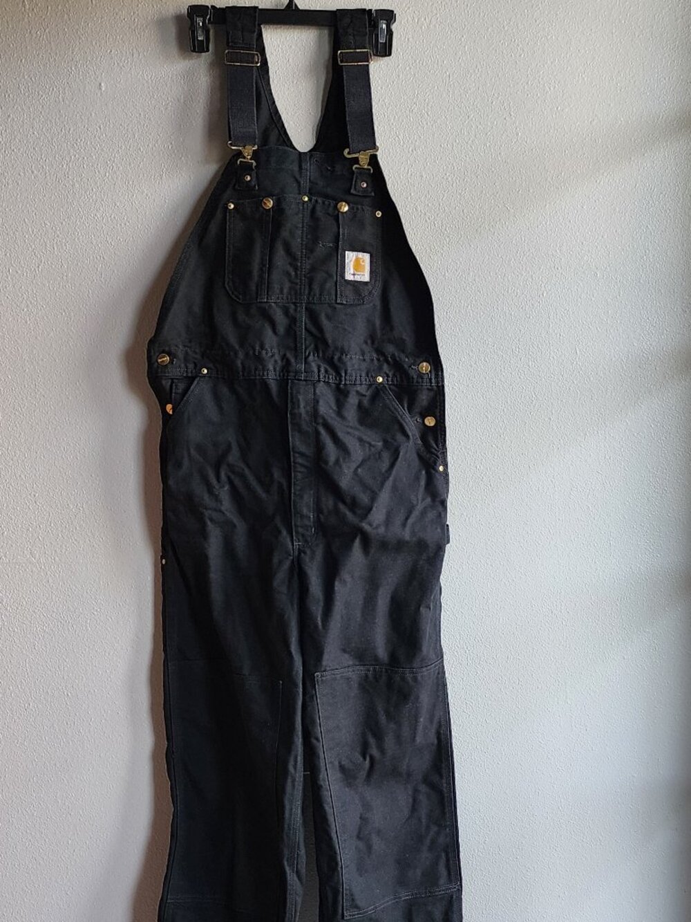 Carhartt Overalls, Cotton Duck, 2015 R01, Black, 36x36